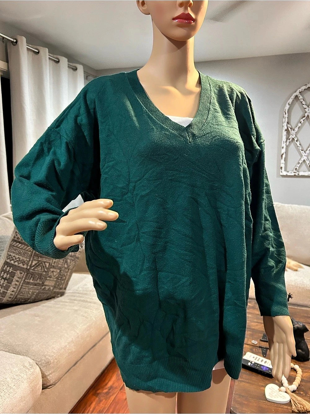 Torrid V-Neck Pullover Sweater Green Size 2